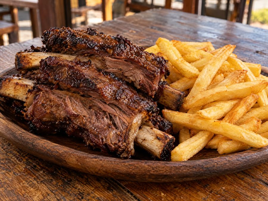 Costela com fritas