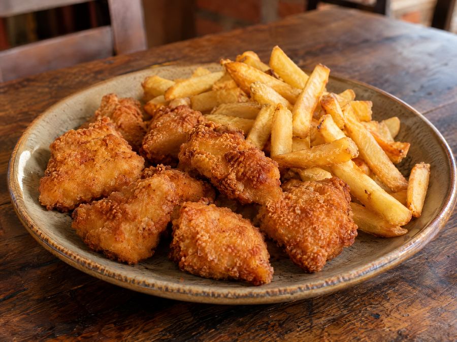 Nuggets com fritas